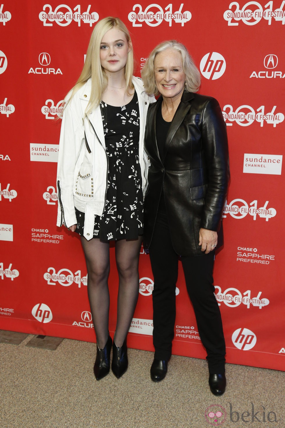 Elle Fanning y Glenn Close a su llegada al festival de cine 'Sundance' 2014