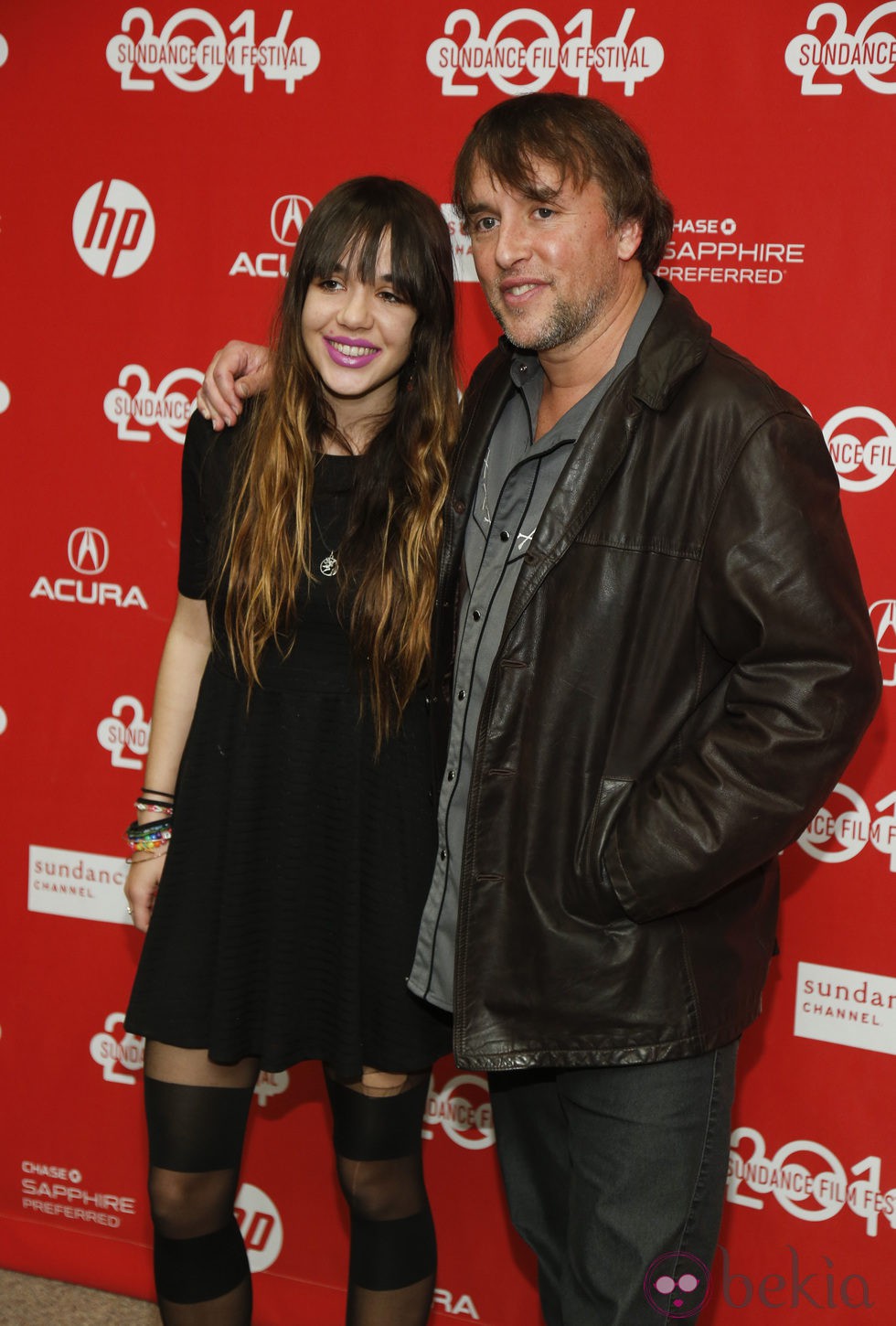 Richard Linklater y su hija Lorelai Linklater a su llegada al festival de cine 'Sundance' 2014