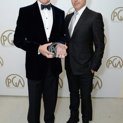 Bob Iger y Robert Downey Jr. en la gala de entrega de los Producers Guild Awards 2014.