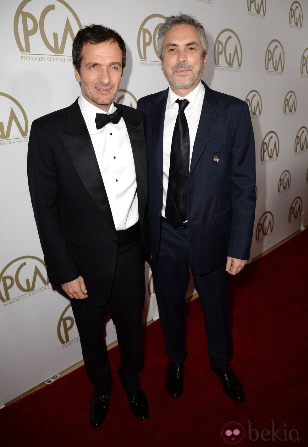 David Heyman y Alfonso Cuarón en la gala de entrega de los Producers Guild Awards 2014