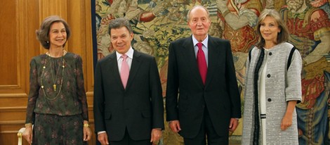 Los Reyes de España con el presidente de Colombia y su esposa en La Zarzuela
