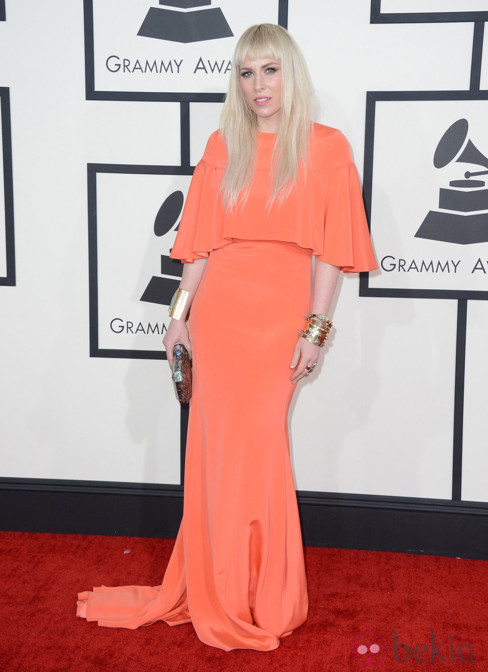 Natasha Bedingfield en la alfombra roja de los Grammy 2014