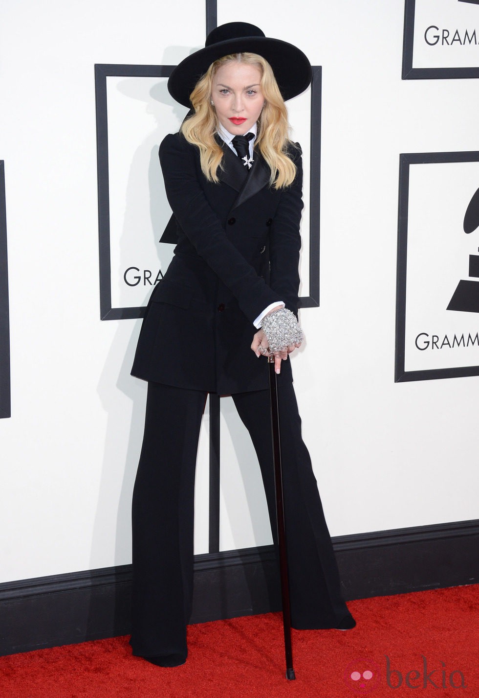 Madonna en la alfombra roja de los Grammy 2014