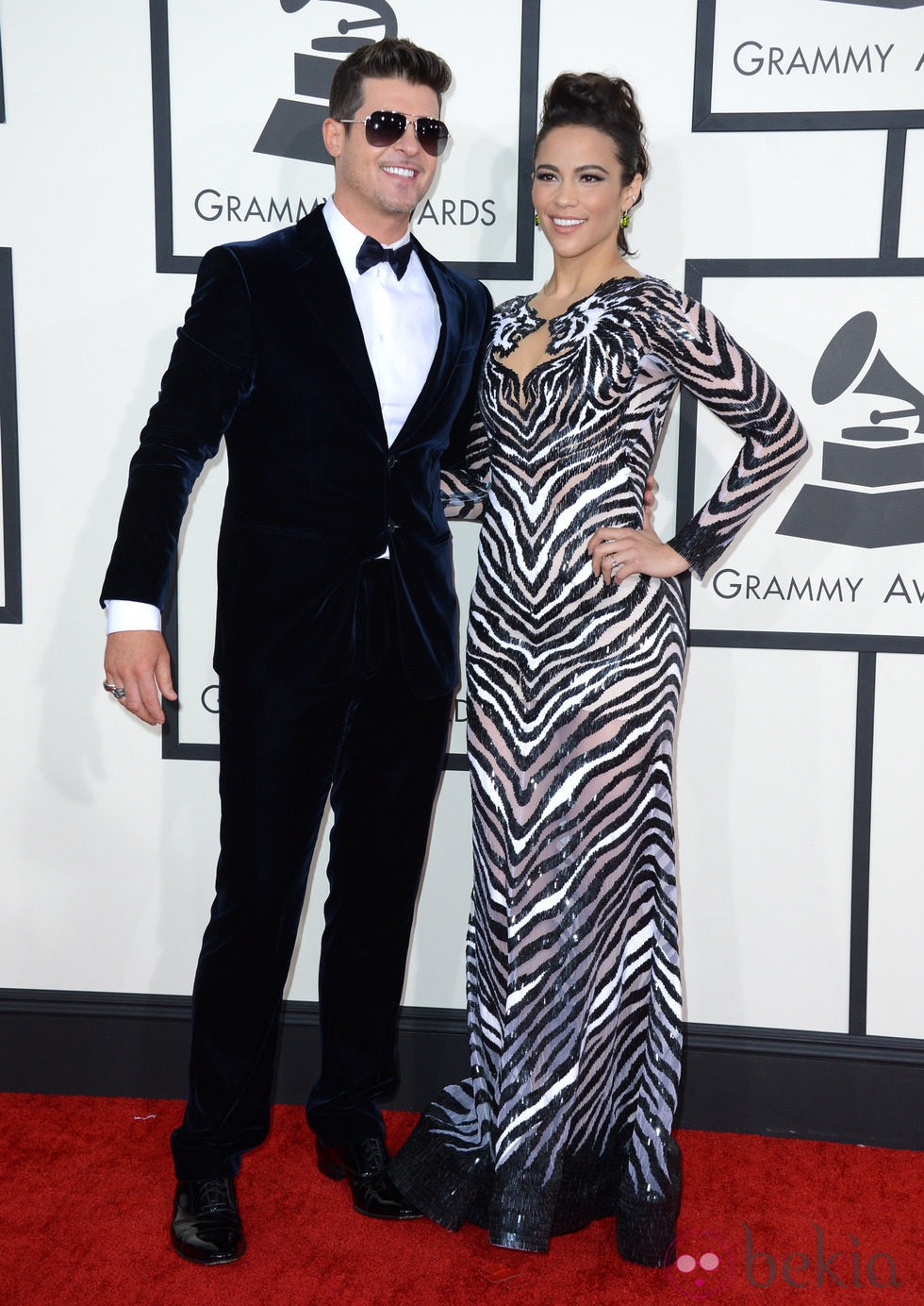 Robin Thicke y Paula Patton en los Grammy 2014