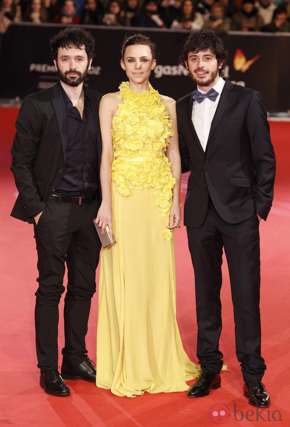 Rodrigo Sorogoyen, Aura Garrido y Javier Pereira en la alfombra roja de los Premios Feroz 2014