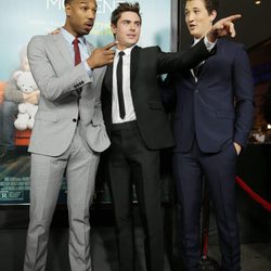 Michael B. Jordan, Zac Efron y Miles Teller en el estreno de 'That Awkward Moment'