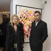 Cristina Tárrega y Mami Quevedo en la inauguración de la exposición de cuadros de Blanca Cuesta