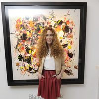 Blanca Cuesta en la inauguración de su exposición de cuadros