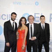 Rubén Cortada, Hiba Abouk, José Coronado y Álex González en el estreno de la serie 'El Príncipe'