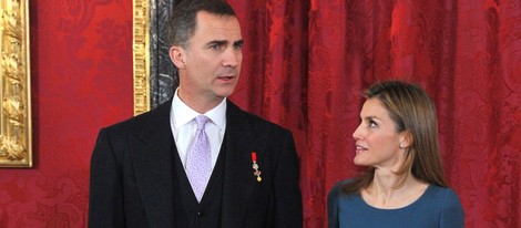 Los Príncipes Felipe y Letizia en la recepción al Cuerpo Diplomático 2014