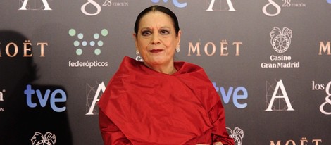 Terele Pávez en la alfombra roja de los Goya 2014