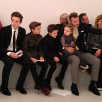 David Beckham con sus cuatro hijos en la Semana de la Moda de Nueva York 2014