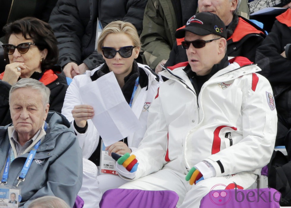 Alberto y Charlene de Mónaco en los Juegos Olímpicos de Invierno de Sochi 2014