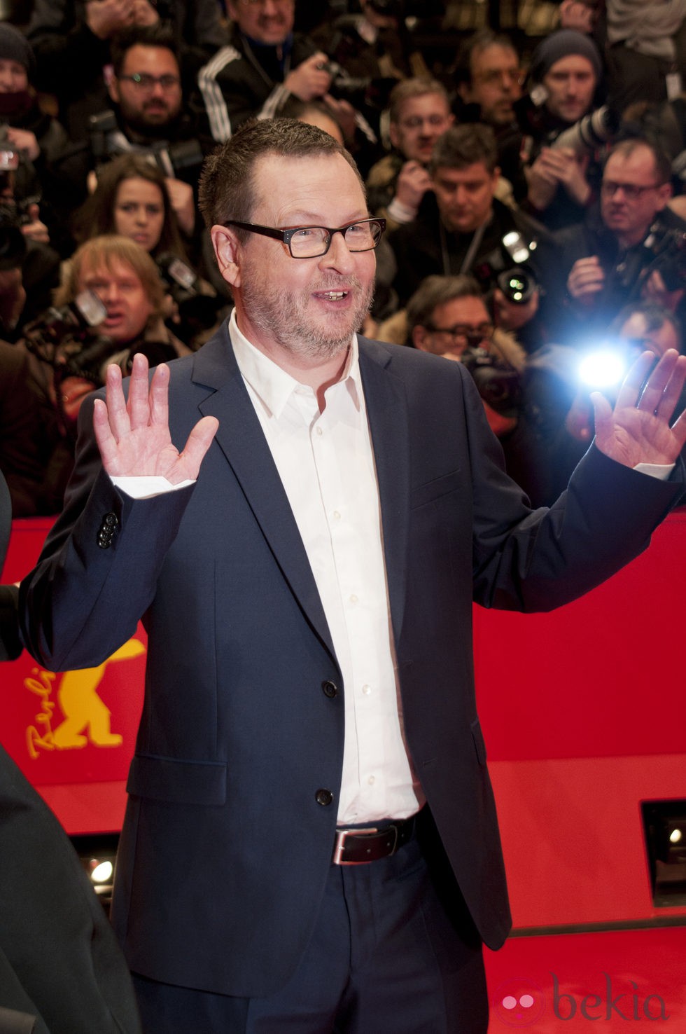 Lars von Trier en la premiere de Nymphomaniac en el Festival de Cine Internacional de Berlín 2014