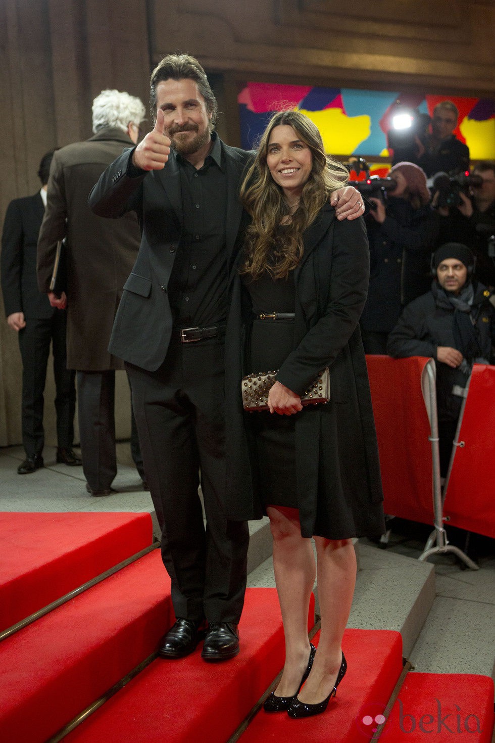 Christian Bale y Sibi Blazic en la premiere de La Gran Estafa Americana en el Festival de Cine Internacional de Berlín 2014