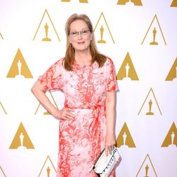 Meryl Streep en el almuerzo de los nominados a los Oscar 2014
