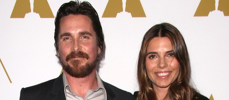 Christian Bale y Sibi Blazic en el almuerzo de los nominados a los Oscar 2014
