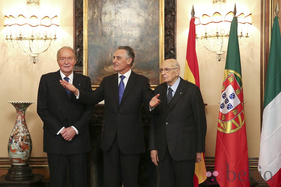 El Rey con el presidente de Portugal y el presidente de Italia en Lisboa