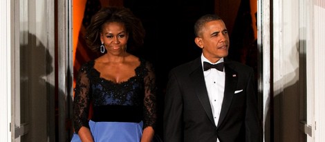 Barack y Michelle Obama en una cena de gala en honor a François Hollande