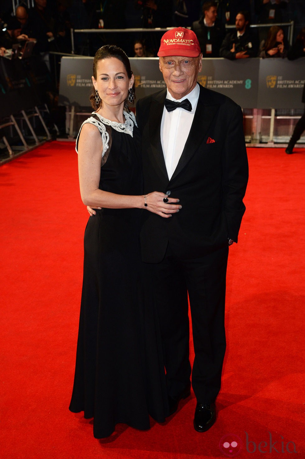 Niki Lauda en la alfombra roja de los BAFTA 2014