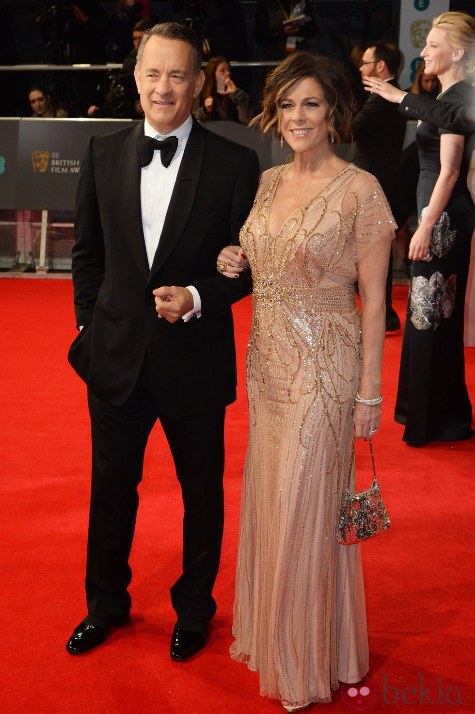 Tom Hanks y Rita Wilson en la alfombra roja de los BAFTA 2014