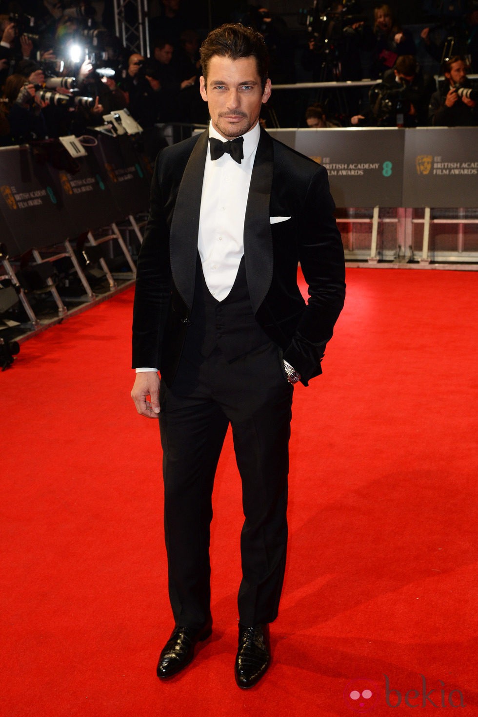 David Gandy en la alfombra roja de los BAFTA 2014