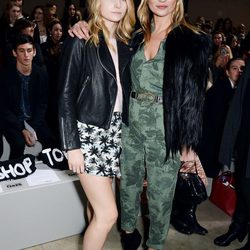 Kate y Lottie Moss en el front row de la Semana de la Moda de Londres 2014