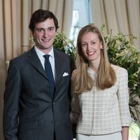 El Príncipe Amadeo de Bélgica y Lili Rosboch en su compromiso