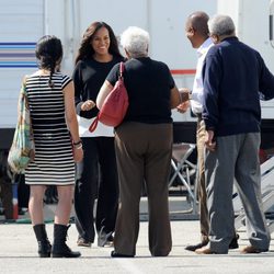 Kerry Washington recibe la visita de sus padres en el set de 'Scandal'