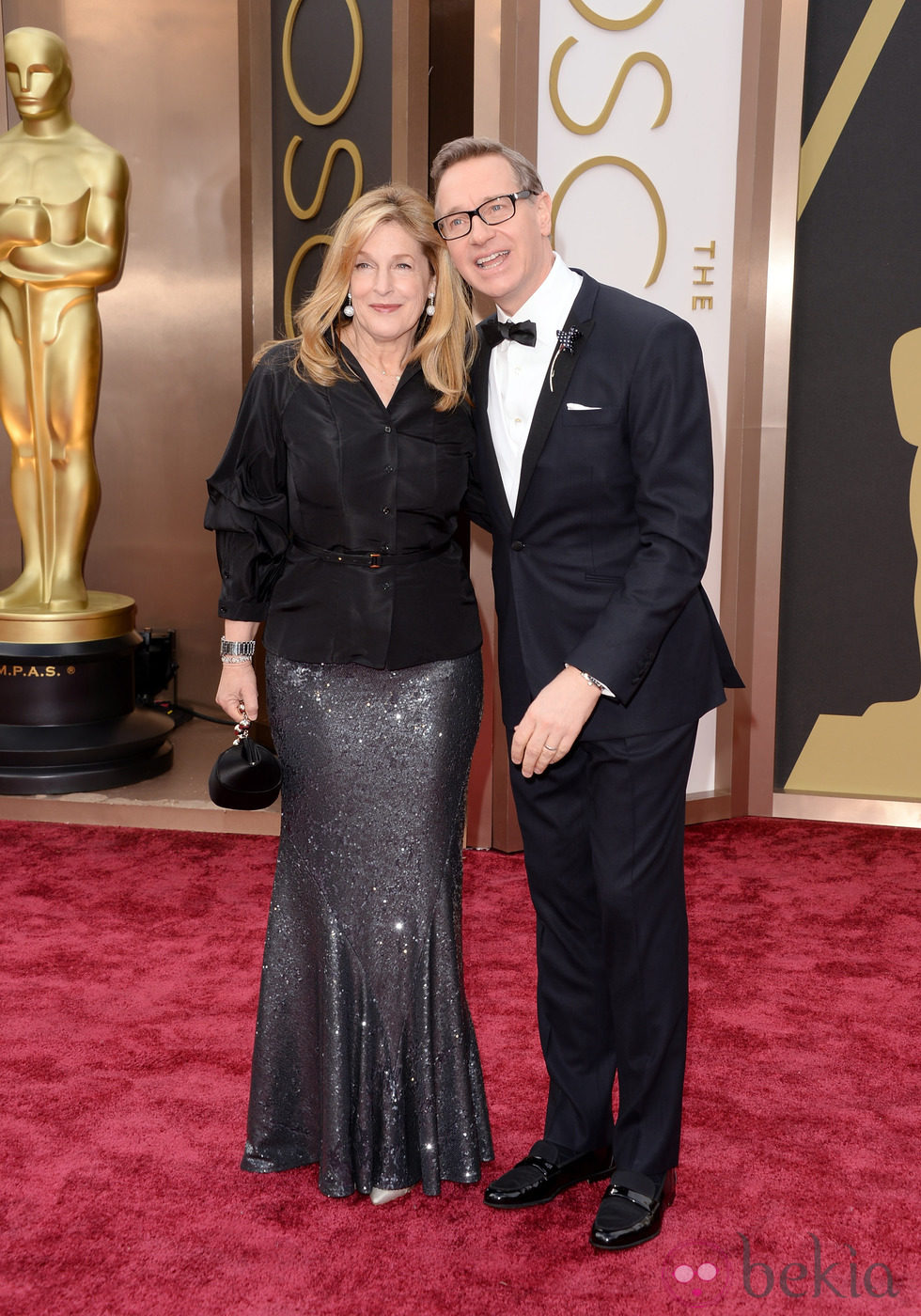 Laurie Karon y Paul Feig en la alfombra roja de los premios Oscar 2014
