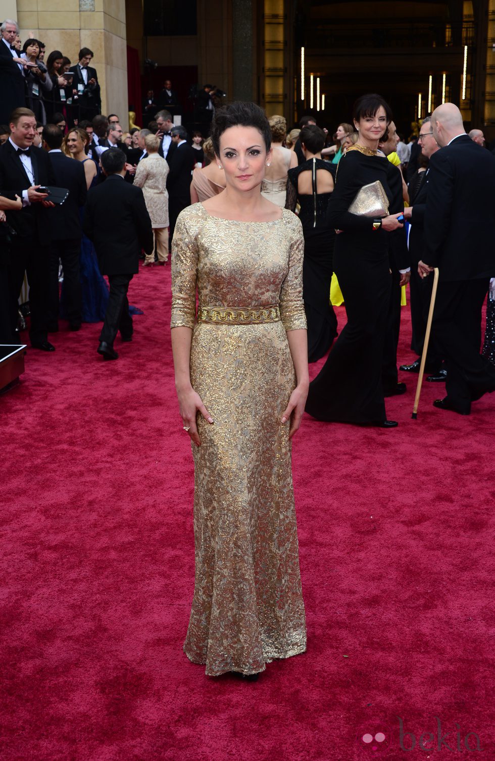 Sarah Ishaq en la alfombra roja de los Oscar 2014