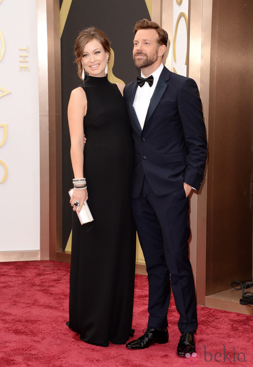 Olivia Wilde y Jason Sudeikis, embarazados en la alfombra roja de los Oscar 2014