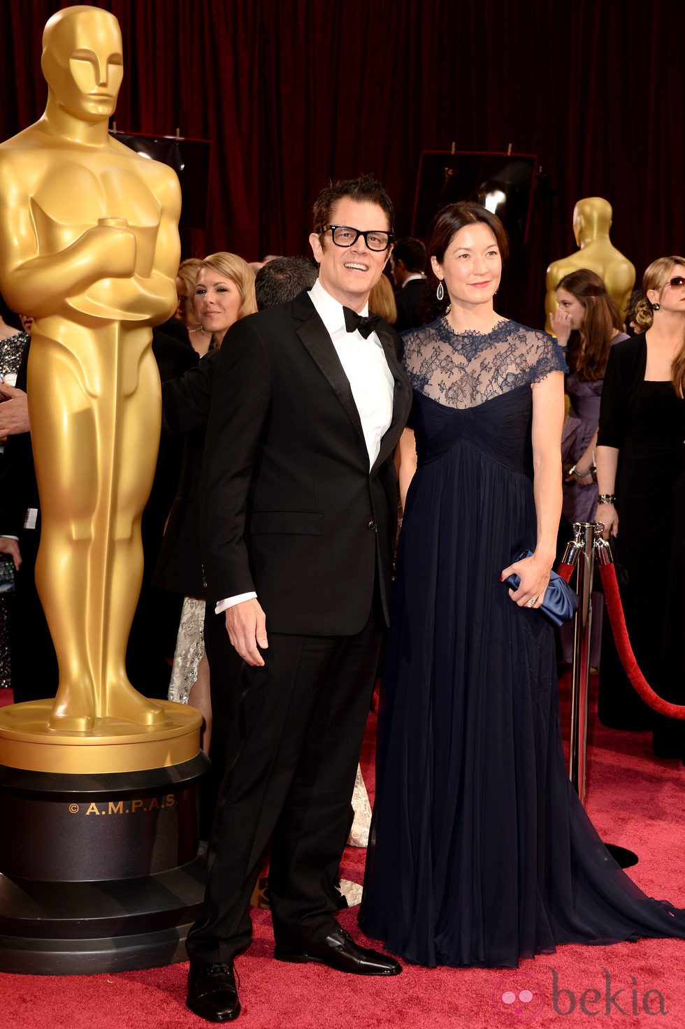 Johnny Knoxville y Naomi Nelson en los Oscar 2014