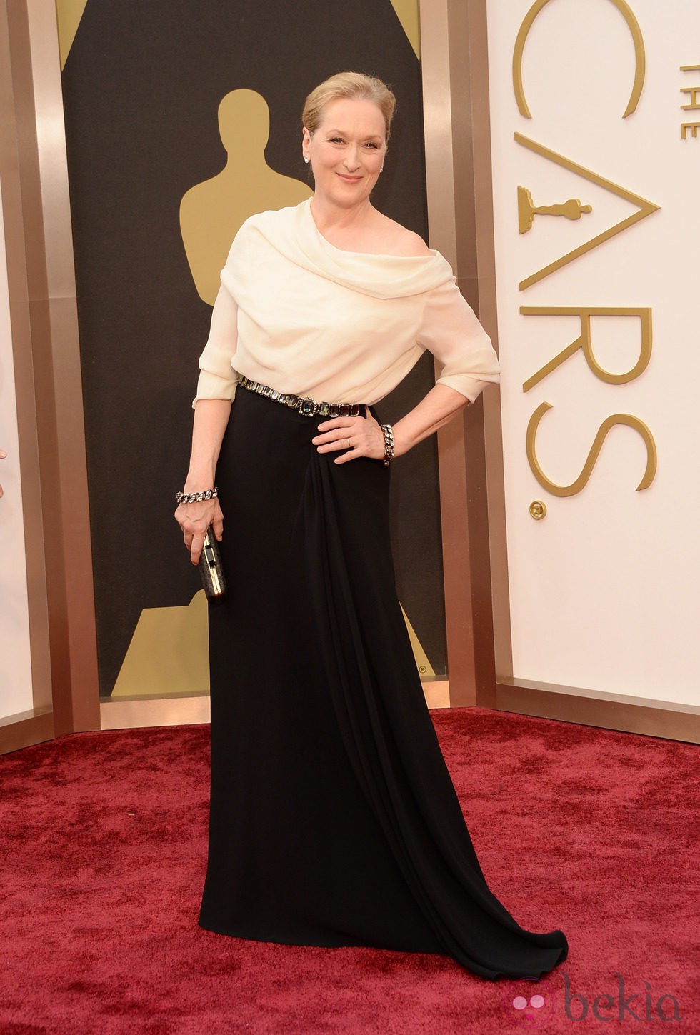Meryl Streep en la alfombra roja de los Oscar 2014