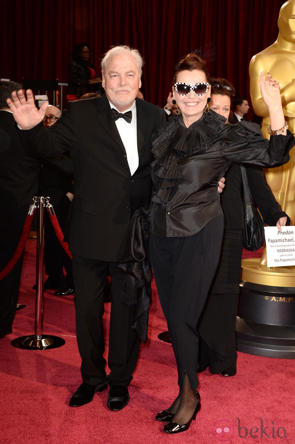 Stacy Keach y Malgosia Tomassi en los Oscar 2014
