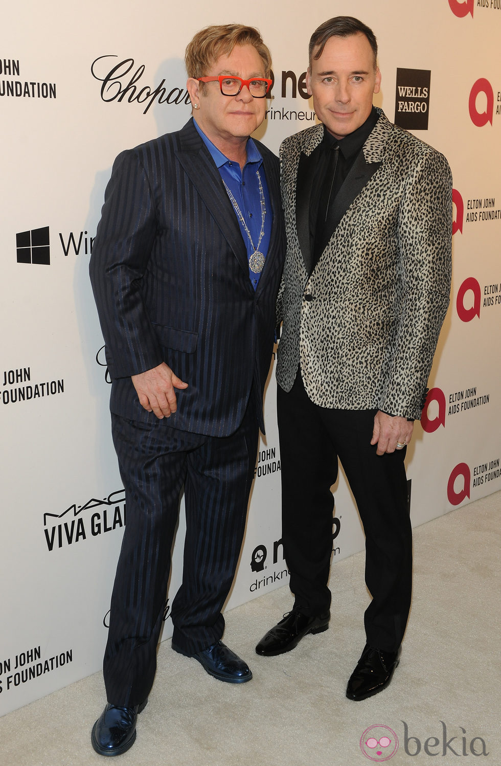 Elton John con David Furnish en la fiesta post Oscar 2014 que ha organizado