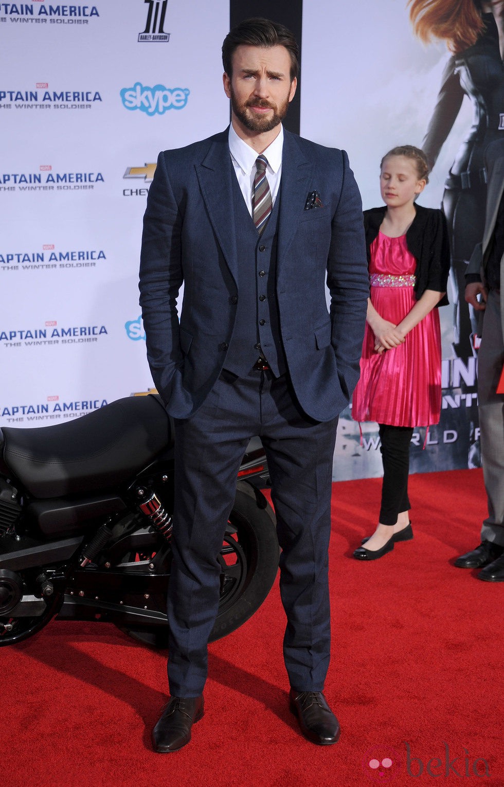 Chris Evans en el estreno de 'Capitán América: El Soldado de Invierno'
