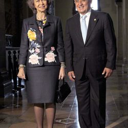 La Reina Sofía con el presidente de Guatemala