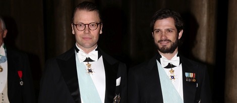 Daniel de Suecia y el Príncipe Carlos Felipe en una cena de gala