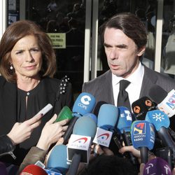José María Aznar y Ana Botella en el velatorio de Adolfo Suárez