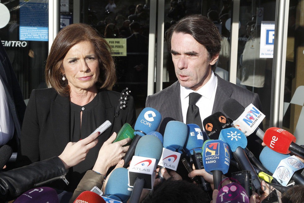José María Aznar y Ana Botella en el velatorio de Adolfo Suárez