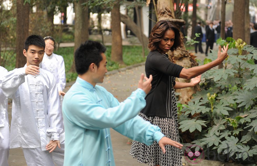 Michelle Obama practica Tai Chi en China
