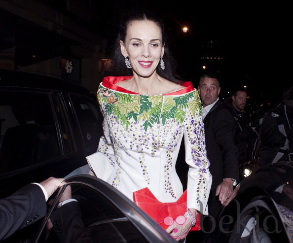 L'Wren Scott dejando la British Fashion Week en diciembre de 2013