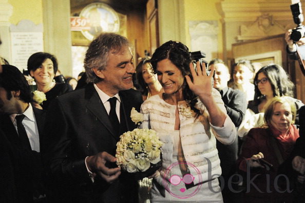 Andrea Bocelli y su mujer Veronica Berti recién casados
