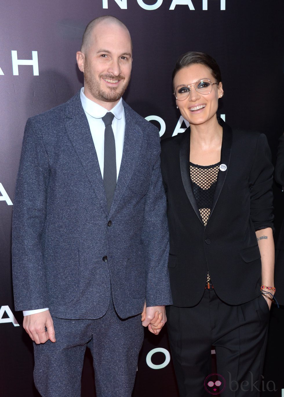 Darren Aronofsky y Brandi-Ann Milbradt en el estreno de 'Noé' en Nueva York