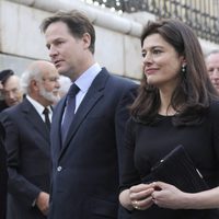 Nick Clegg con su mujer Miriam González en el funeral de Estado de Adolfo Suárez