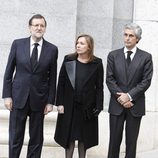 Mariano Rajoy, su mujer Elvira Fernández y Adolfo Suárez Illana en el funeral de Estado de Adolfo Suárez