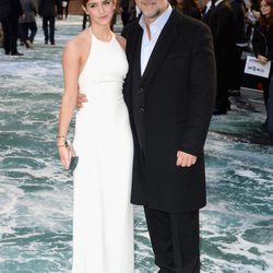 Emma Watson y Russell Crowe en el estreno de 'Noé' en Londres
