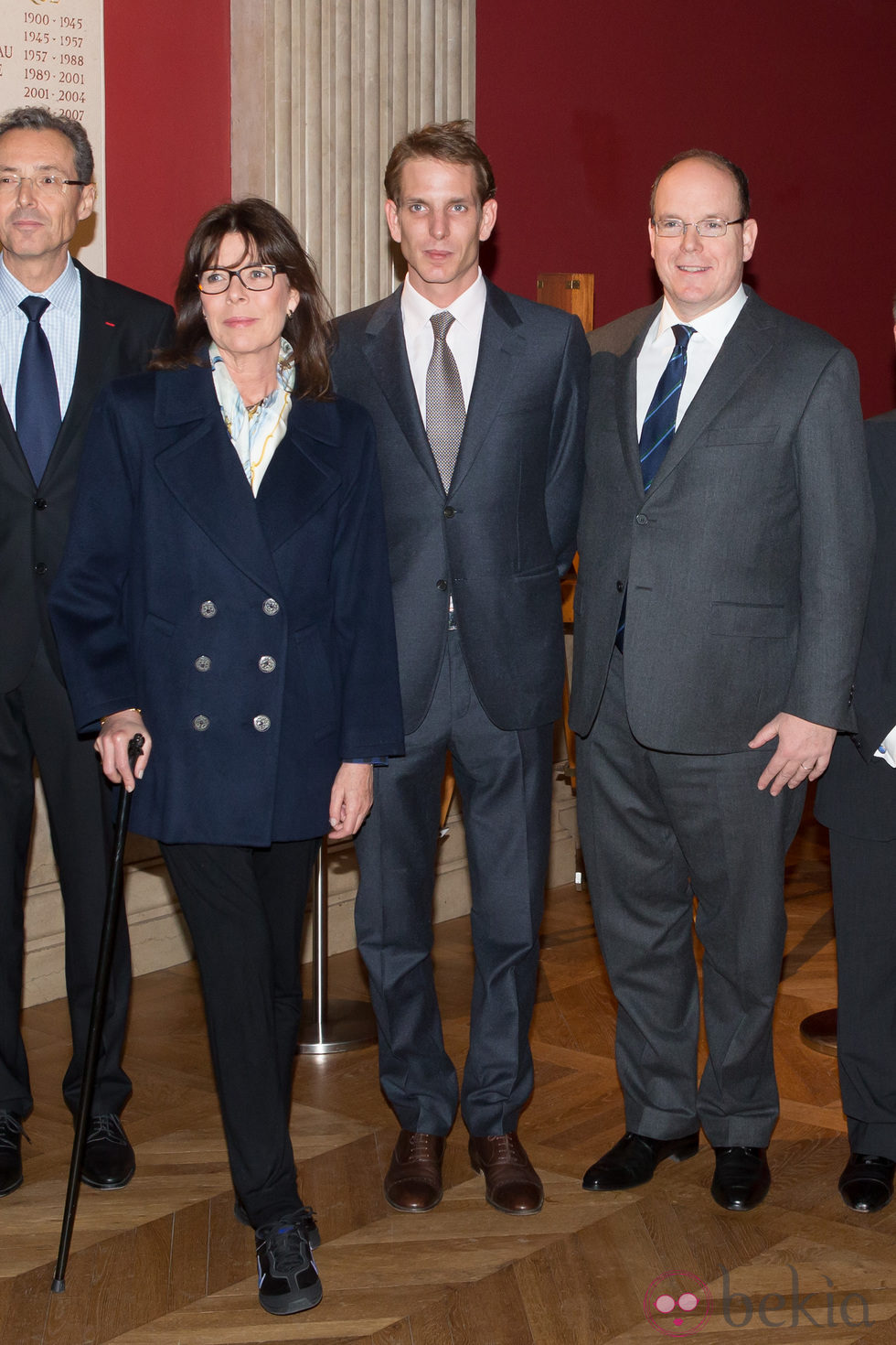 Carolina de Mónaco, Andrea Casiraghi y el Príncipe Alberto en la presentación de una película