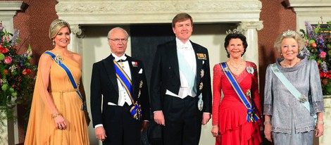 Los reyes de Suecia y los de Holanda celebran una cena en Amsterdam